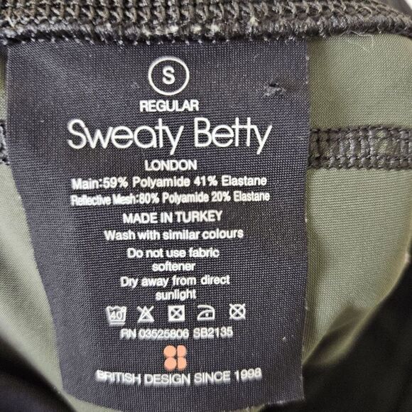 Sweaty Betty Zero Gravity Bamboo Print Active Leggings Women's Green/Black Size - Picture 2 of 3